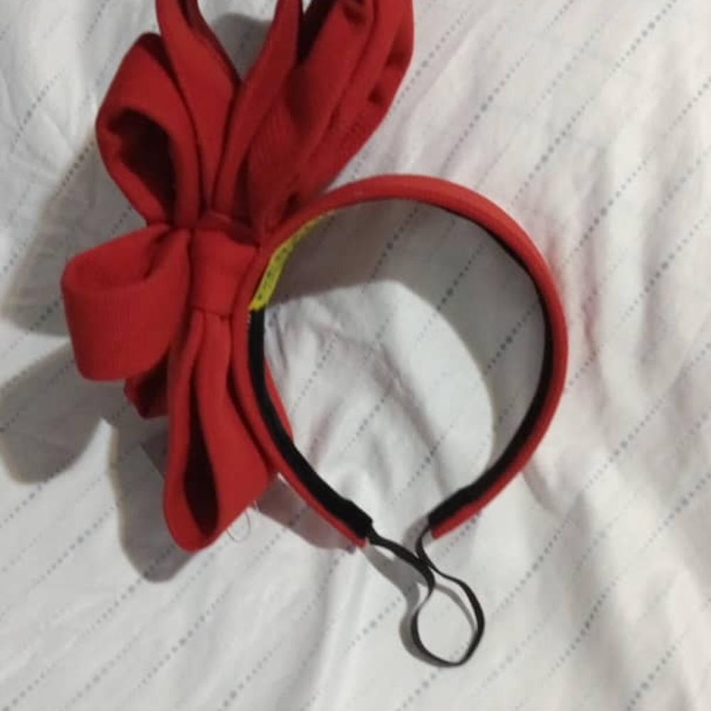 Elegant Red Bow Headband